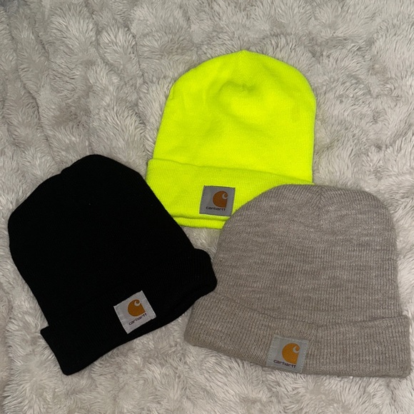 Carhartt Beanie Hat Set - Black, Neon Yellow, and Gray - Picture 1 of 2